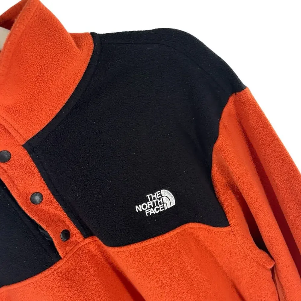 The North Face Orange Flare TKA Glacier Snap Neck Black Fleece Pullover